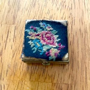 Vintage Silk embroidered pill box